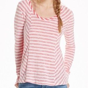 Anthropologie Saturday Sunday Red White Striped Long Sleeve Tee